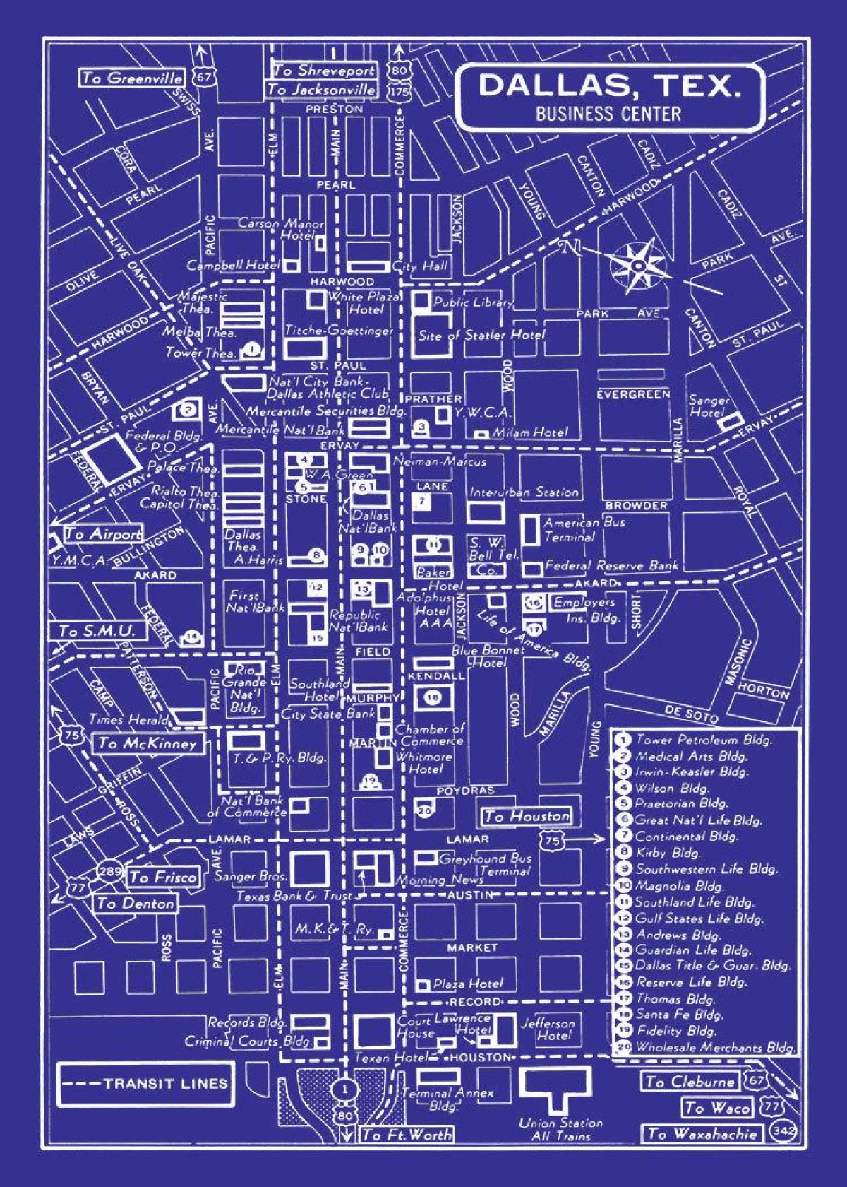 แผนที่ของเมือง Dallas
