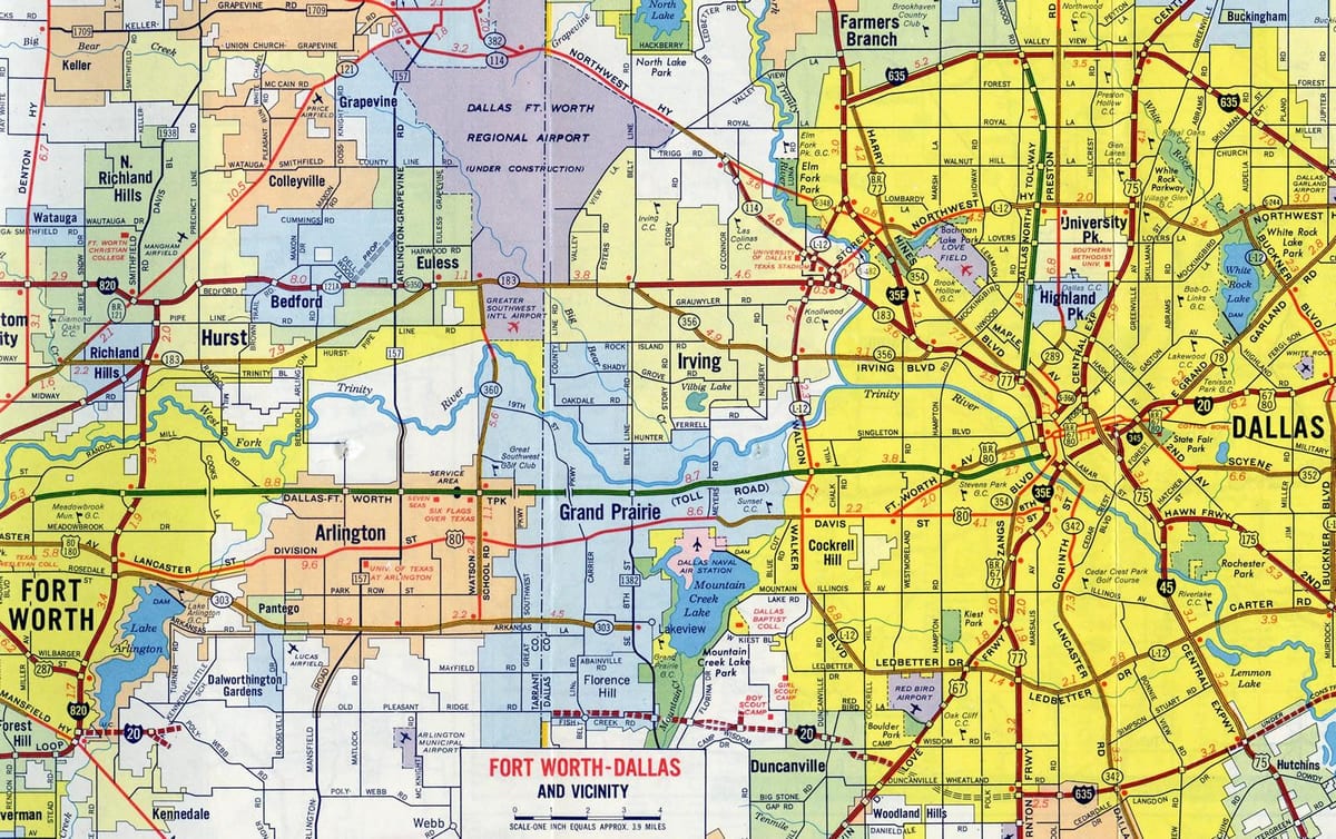 แผนที่ของถนน Dallas