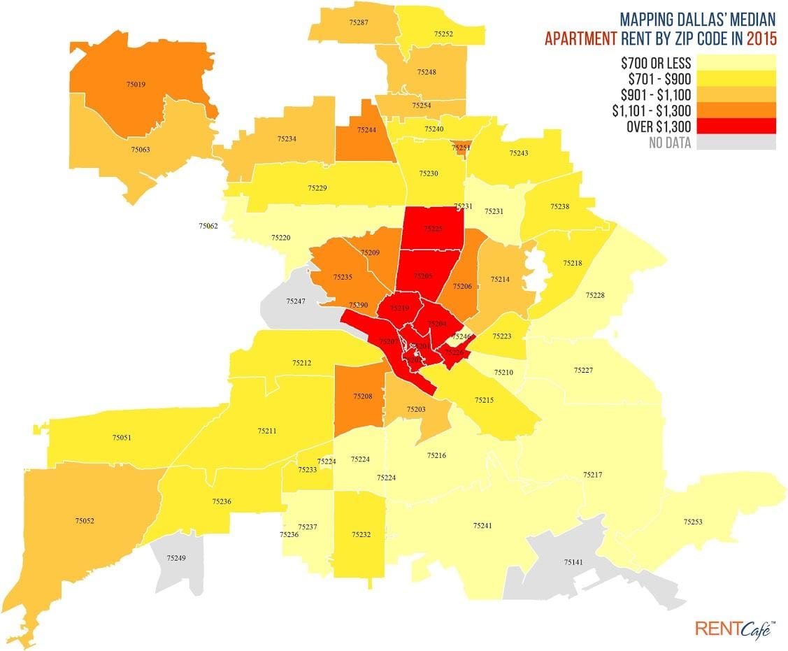 DFW รหัสไปรษณีย์บนแผนที่