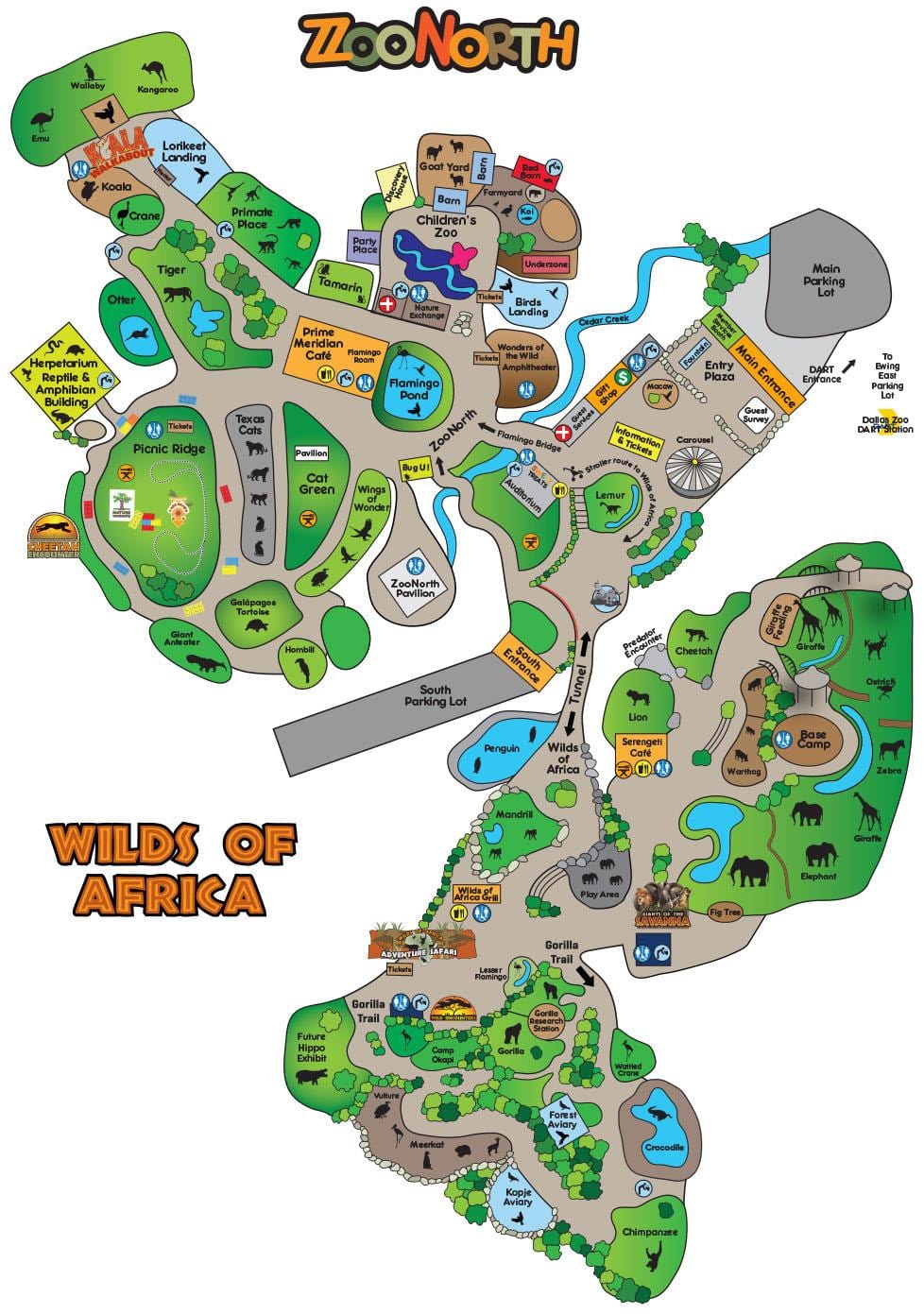 แผนที่ของ Dallas วนสัตว์