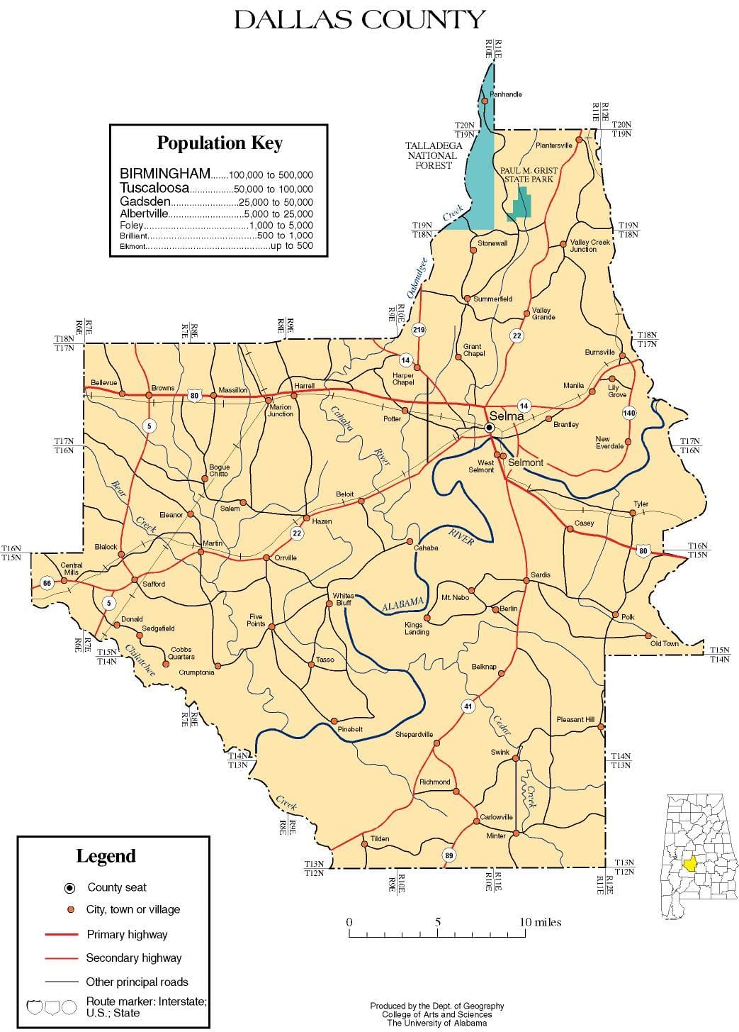 แผนที่ของ Dallas เขต