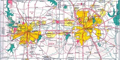 แผนที่ของทางเหนือ Dallas