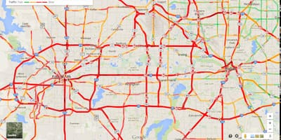 แผนที่ของ Dallas การจราจร