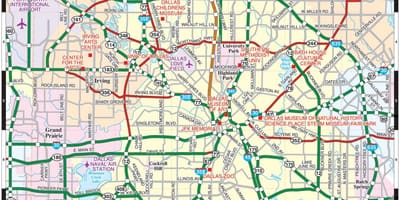 เมืองของ Dallas แผนที่