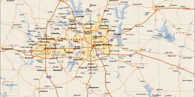 Dallas ป้องคุ้มค่า metroplex แผนที่